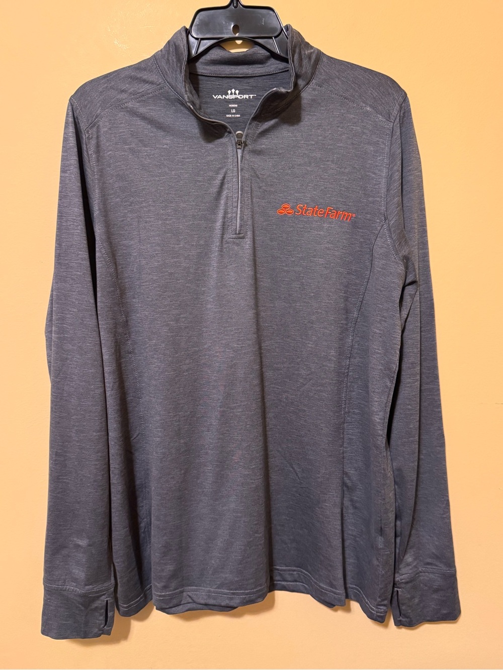 Women’s Vansport Gray Quarter-Zip Pullover with State Farm Logo